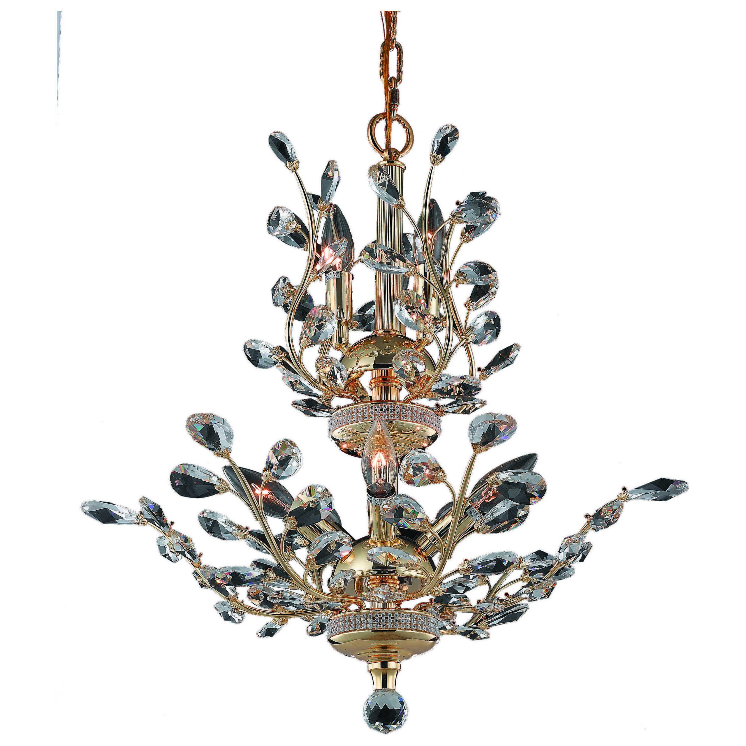 Elegant Lighting Orchid Royal Cut Gold & Crystal Eight In Well Liked Royal Cut Crystal Chandeliers (View 10 of 15)