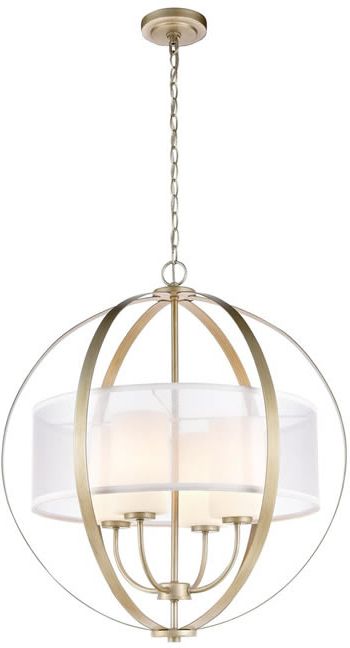 Elk Group International Diffusion Modified Orb Drum For Most Up To Date Organza Silver Pendant Lights (View 8 of 15)
