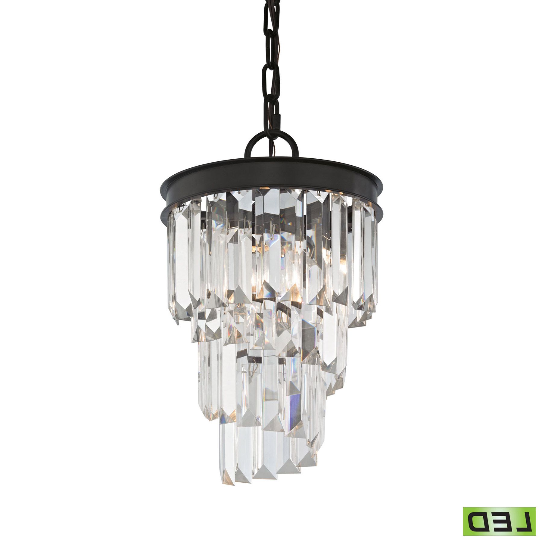 Elk Lighting 14216/1 Led Crystal Palacial 1 Light Led Within Well Liked Bronze With Clear Glass Pendant Lights (View 12 of 15)