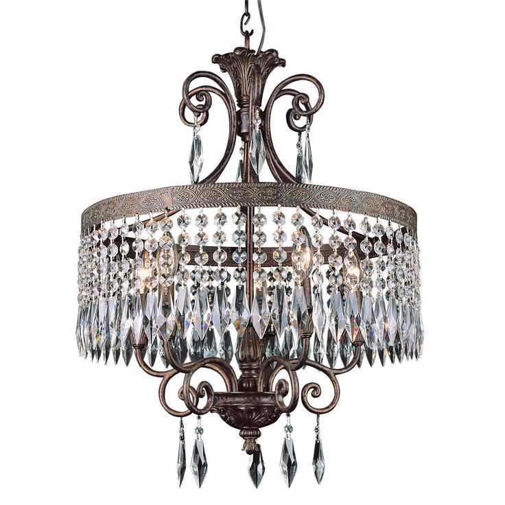 Famous Dark Bronze Gold Five Light Chandelier With Crystal In Dark Bronze And Mosaic Gold Pendant Lights (View 14 of 15)