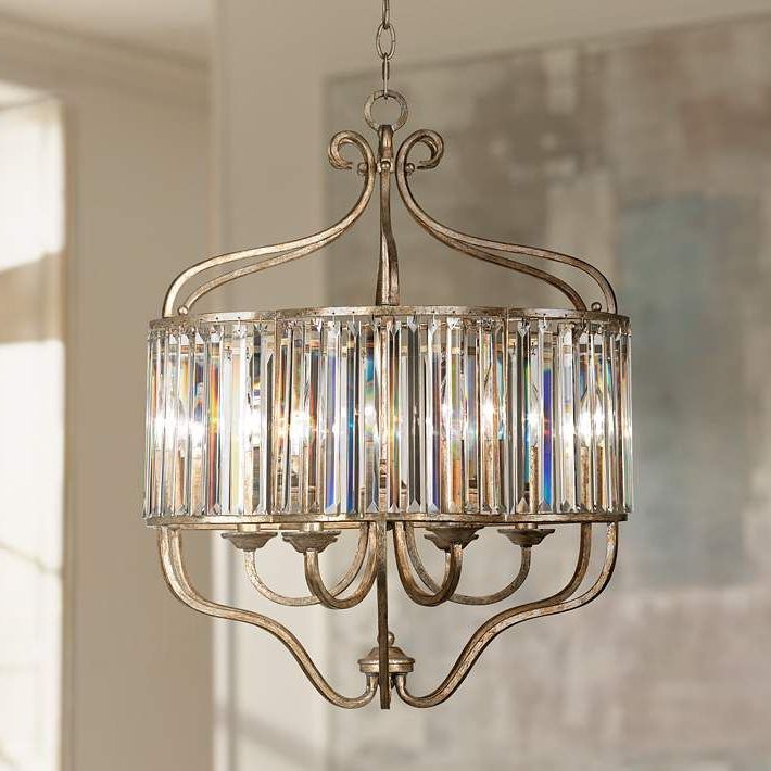 Famous Soft Gold Crystal Chandeliers Throughout Stella 22" Wide Soft Silver 6 Light Crystal Chandelier – # (View 8 of 15)