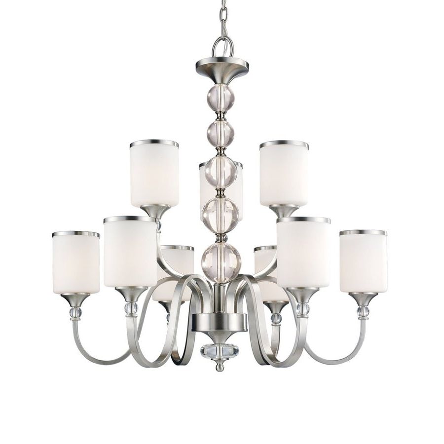 Famous Z Lite Cosmopolitan 9 Light Brushed Nickel Crystal Accent In Brushed Nickel Crystal Pendant Lights (View 1 of 15)
