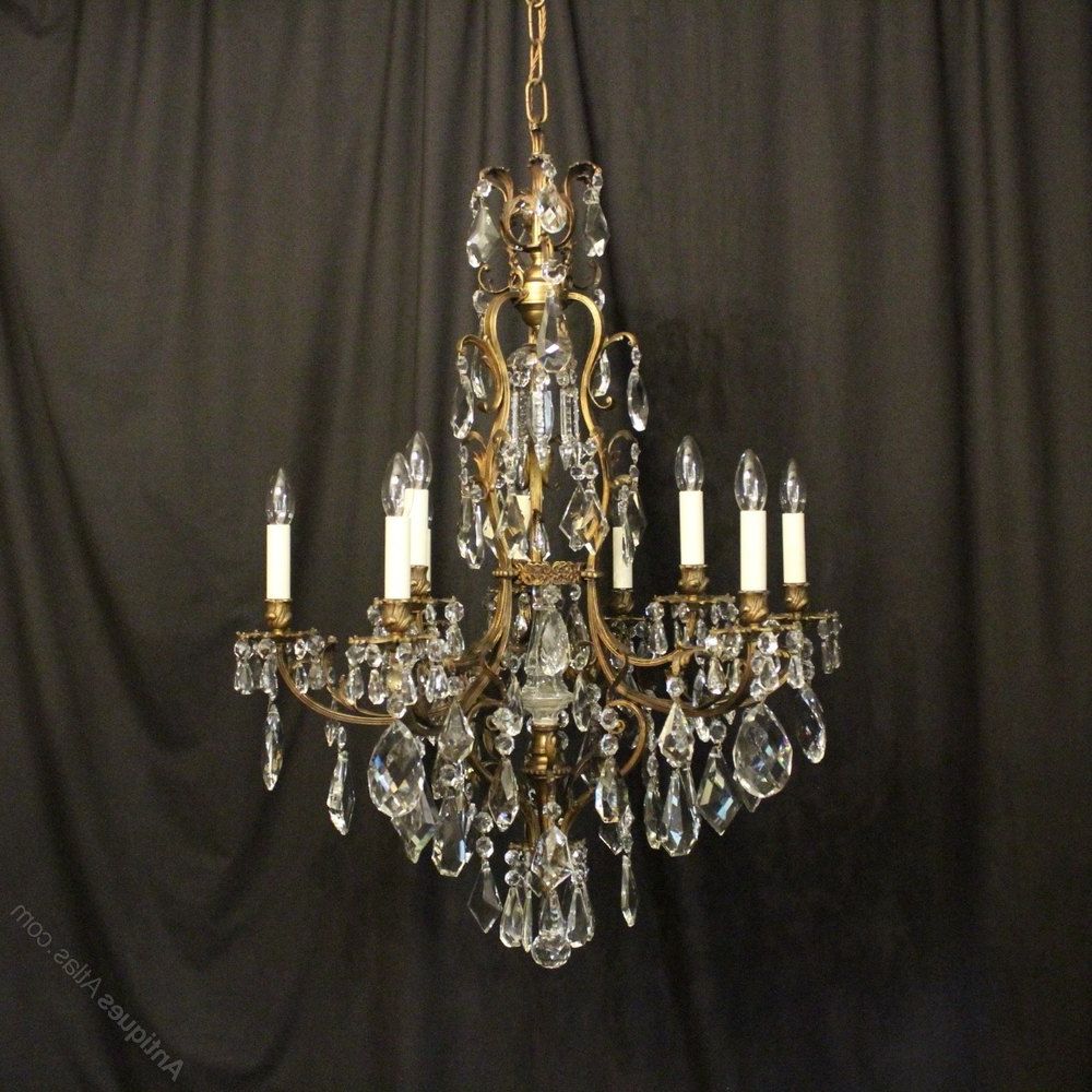 Favorite Antique Brass Crystal Chandeliers With Antiques Atlas – French Bronze & Crystal 10 Light Chandelier (View 2 of 15)