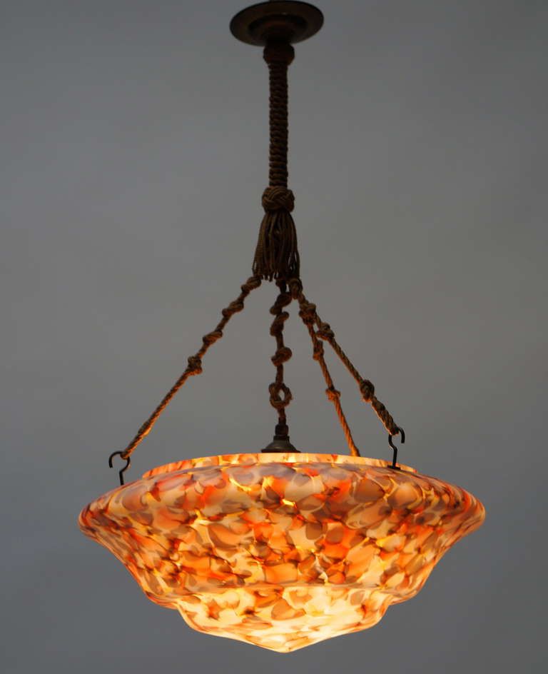 Favorite Art Deco Opaline Glass Chandelier For Sale At 1Stdibs In Art Glass Chandeliers (View 1 of 15)