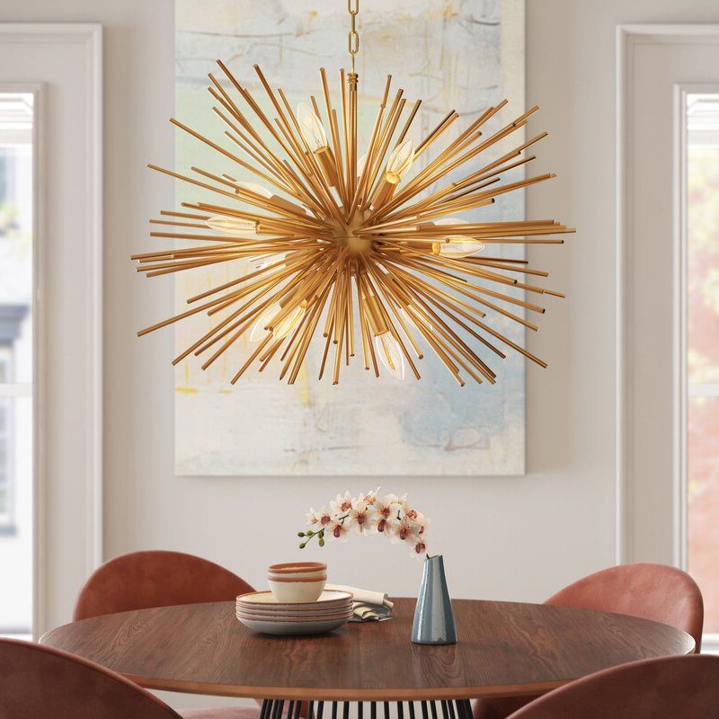 Favorite Gold And Wood Sputnik Orb Chandeliers Throughout Foundstone™ Nelly 12 – Light Sputnik Sphere Chandelier (View 7 of 15)