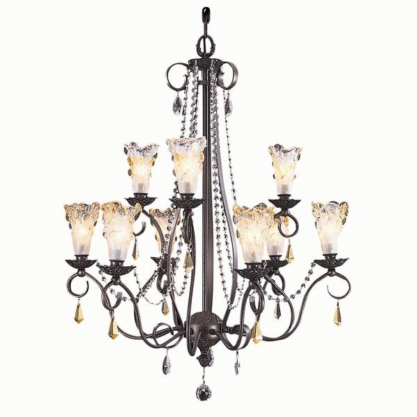 Favorite Mahogany Wood Chandeliers For Framburg 9729 Mb Liebestraum 9 Light Dining Chandelier In (View 2 of 15)