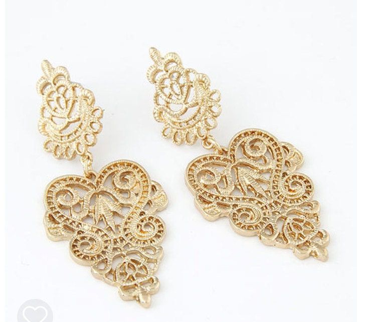 Favorite Retro Vintage Gold Alloy Earringsjcafterhours On Etsy With Warm Antique Gold Ring Chandeliers (View 11 of 15)