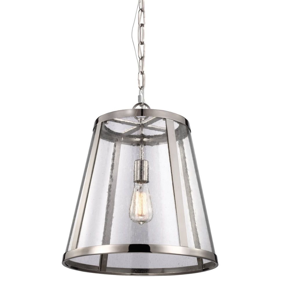 Feiss Harrow Medium Pendant Light In Polished Nickel Pertaining To Well Known Nickel Pendant Lights (View 13 of 15)