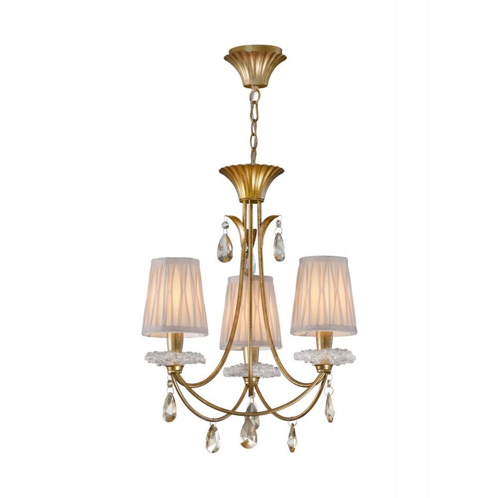 Gold Finish Double Shade Chandeliers With Fashionable Mantra M6293 Sophie 3 Light Multi Arm Chandelier In (View 14 of 15)