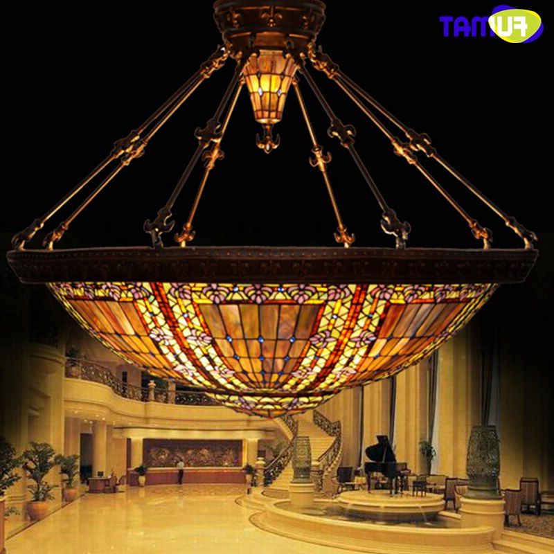 Latest Art Glass Chandeliers In Fumat Stained Glass Chandelier European Classic Baroque (View 2 of 15)