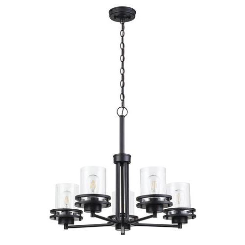 Latest Matte Black Chandeliers Within Patriot Lighting® Joska Matte Black 5 Light Chandelier At (View 15 of 15)