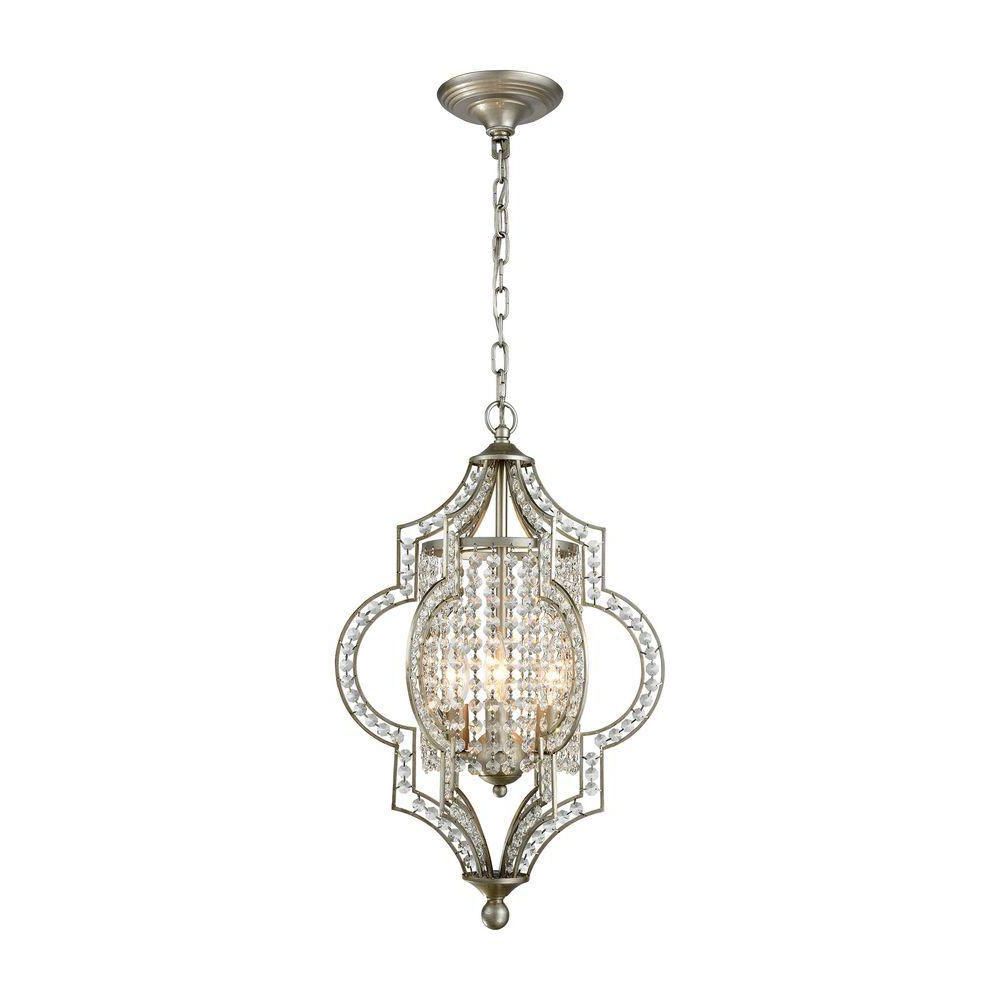 Latest Titan Lighting Gabrielle 3 Light Aged Silver Led In Ornament Aged Silver Chandeliers (View 12 of 15)
