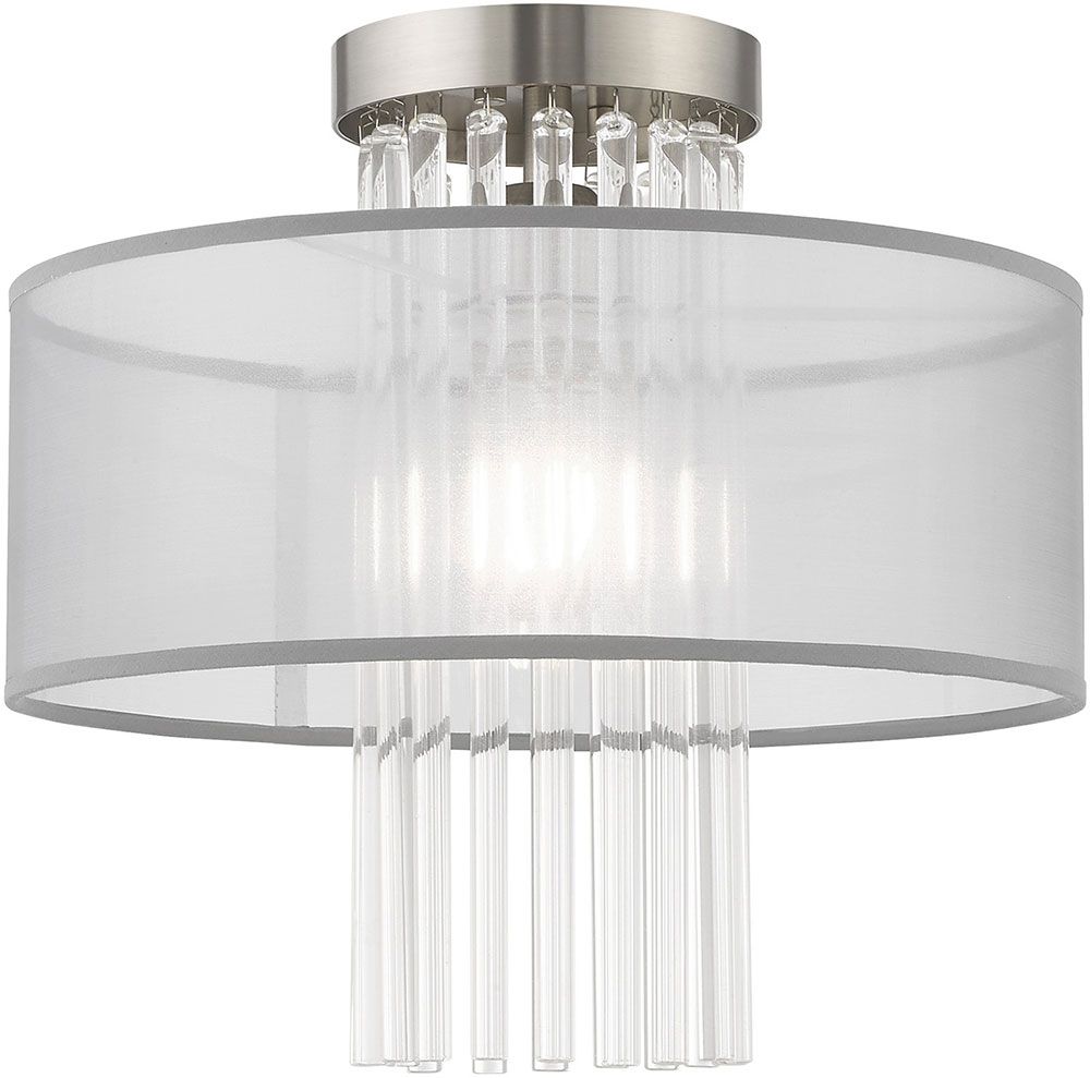 Livex 42802 91 Alexis Brushed Nickel Ceiling Lighting Inside Current Polished Nickel And Crystal Modern Pendant Lights (View 1 of 15)