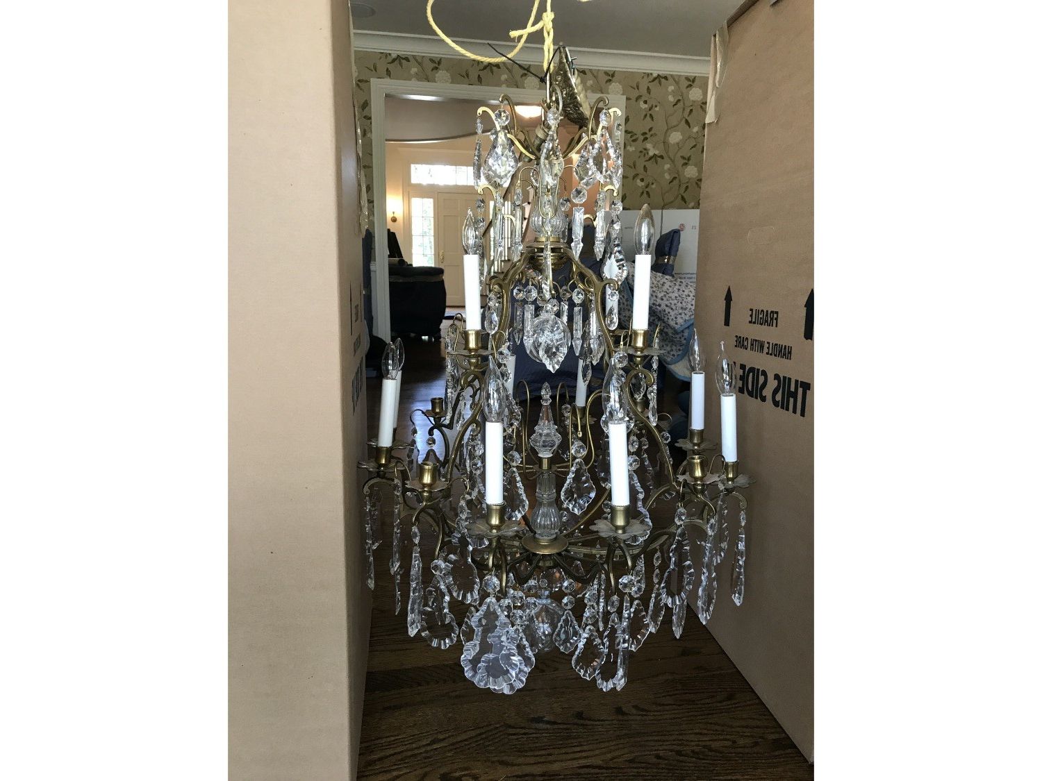 Marquette Two Tier Traditional Chandeliers Regarding Latest Two Tiered 12 Light Brass & Crystal Chandelier • The Local (View 10 of 15)