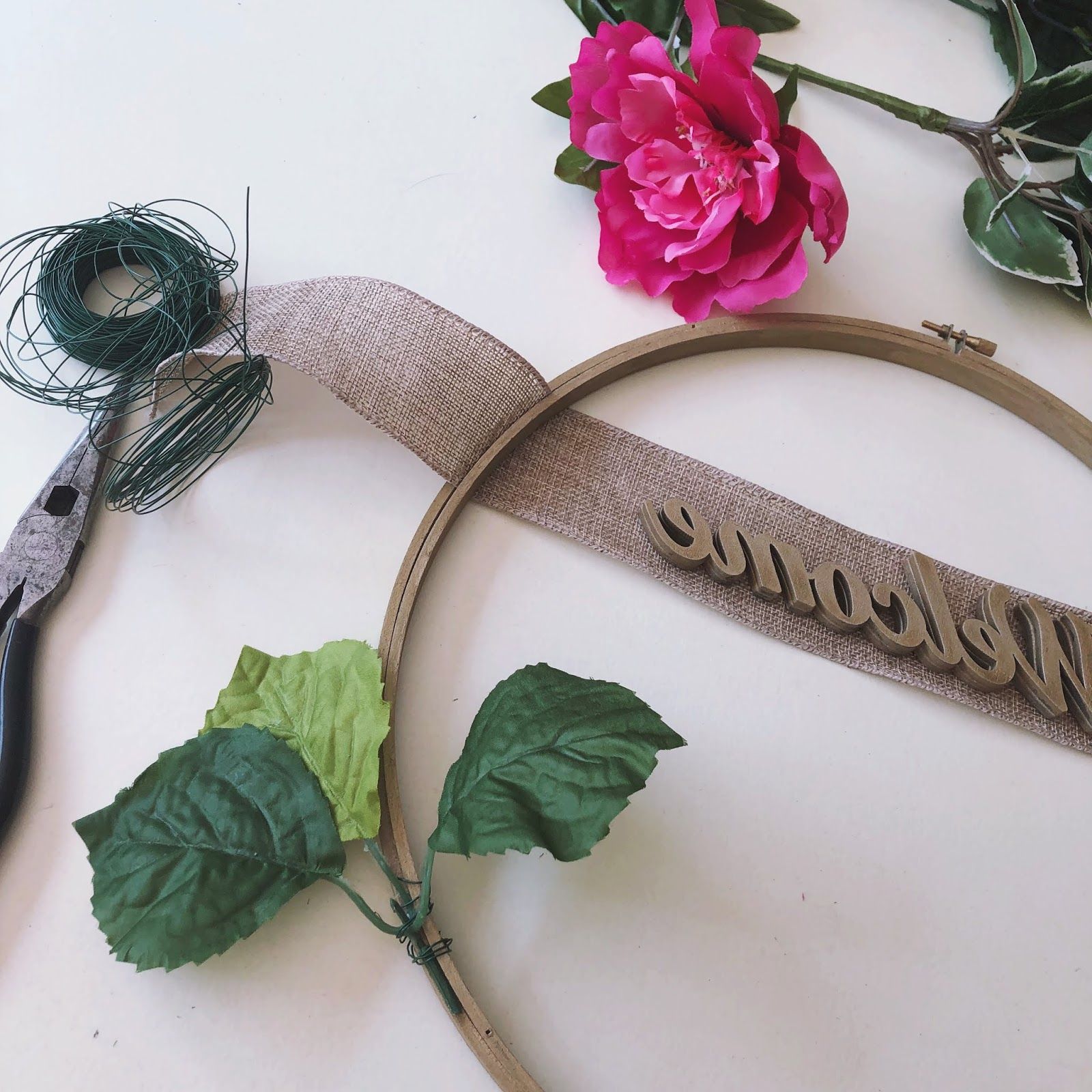 Matte Gun Metal 3 Tier Ring Chandeliers Throughout Famous Diy Summer Embroidery Hoop Wreath – Curlycraftymom (View 7 of 12)