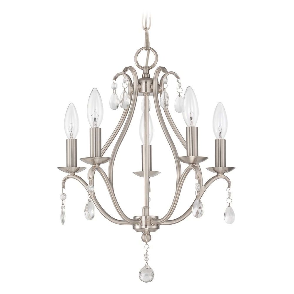 Mini Chandelier Within Brushed Nickel Crystal Pendant Lights (View 12 of 15)