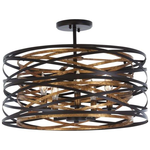 Minka Lavery Vortic Flow 5 Light Dark Bronze With Mosaic Throughout 2020 Dark Bronze And Mosaic Gold Pendant Lights (View 2 of 15)