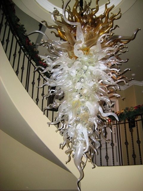 Most Current Art Glass Chandeliers Inside Contemporary Large Art Glass Lamp Handmade Blown Glass (View 13 of 15)