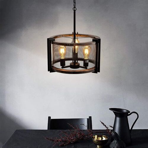 Most Current Black Wood Grain Kitchen Island Light Pendant Lights For 17 Stories 3 Lights Modern Round Farmhouse Chandelier (View 1 of 15)