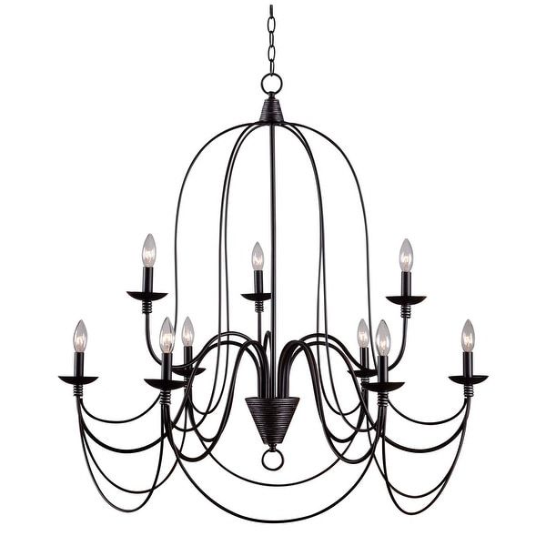 Most Current Bronze Round 2 Tier Chandeliers Regarding Shop Kenroy Home 93069Orb Pannier 9 Light 2 Tier Candle (View 6 of 15)