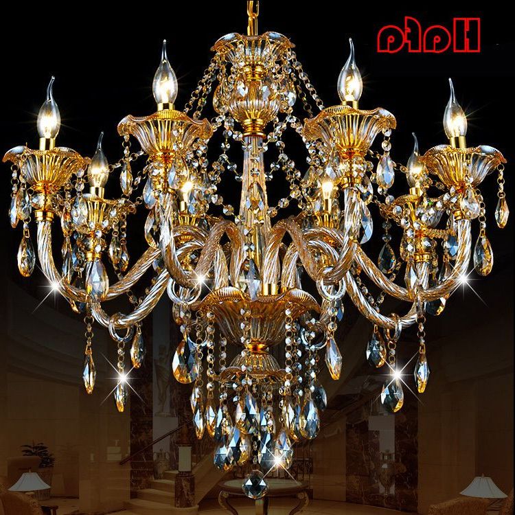 Most Current Luxury Gold Crystal Chandelier Modern Crystal Chandelier In Soft Gold Crystal Chandeliers (View 15 of 15)