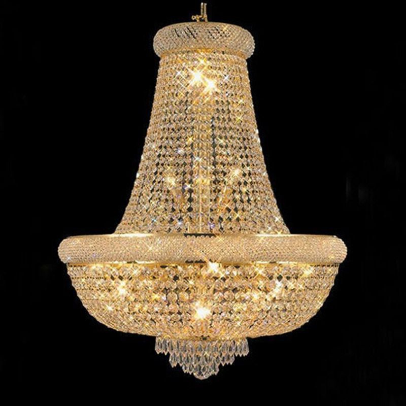Most Current Soft Gold Crystal Chandeliers Inside Gold Crystal Chandelier Lighting Modern Chrome Chandeliers (View 14 of 15)