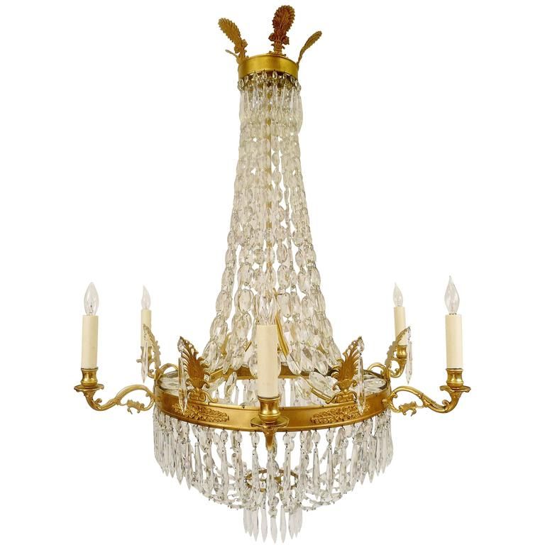 Most Popular 1Stdibs Bronze, Crystal Gilt Style Empire French Within Roman Bronze And Crystal Chandeliers (View 12 of 15)