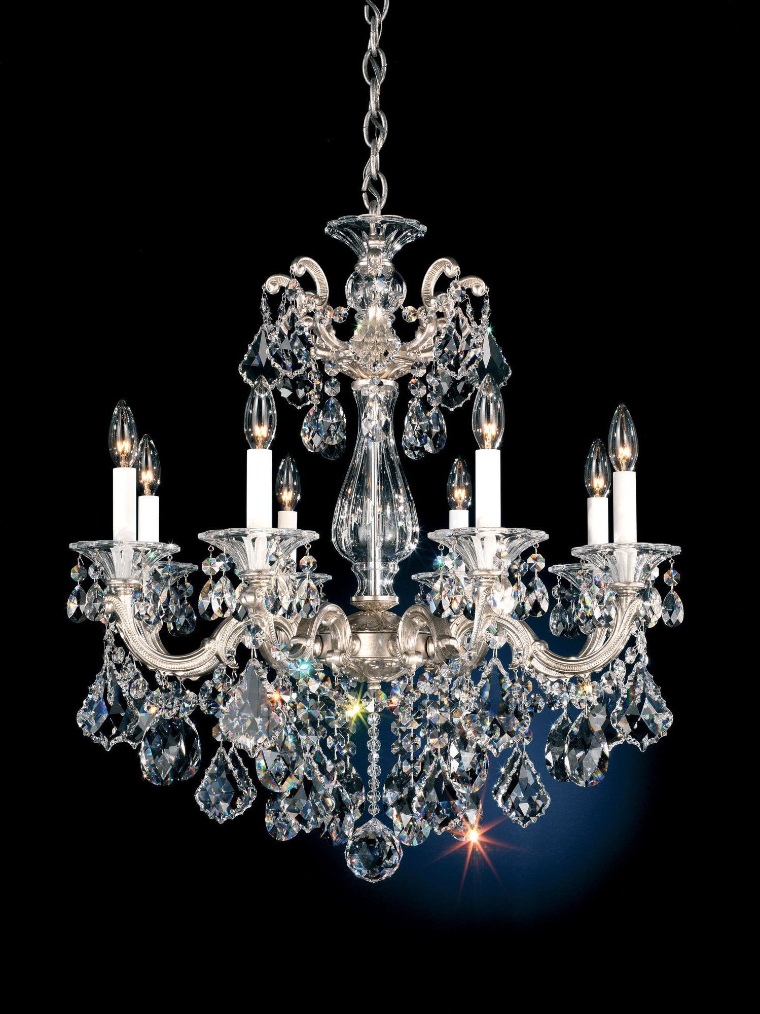Most Recently Released Heritage Crystal Chandeliers Pertaining To Schonbek La Scala 8 Light Crystal Chandelier (View 1 of 15)