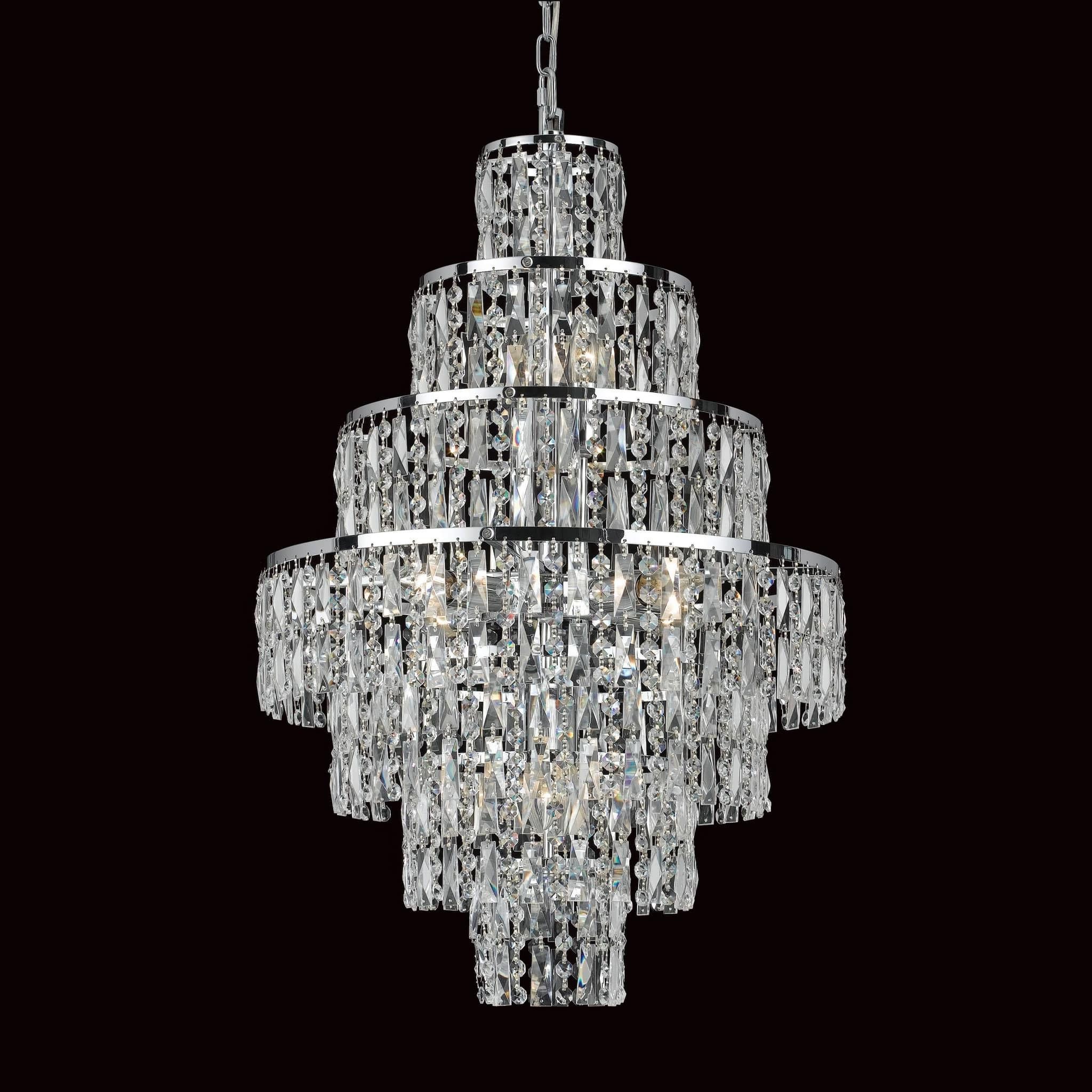 Most Recently Released Impex Cf03220/08/Ch New York 8 Light Cascade Chandelier For Chrome And Crystal Led Chandeliers (View 14 of 15)