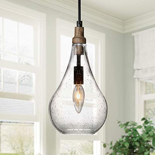 Most Recently Released Wood Kitchen Island Light Chandeliers Inside Ksana Wood And Glass Pendant Light For Kitchen Island And (View 12 of 15)