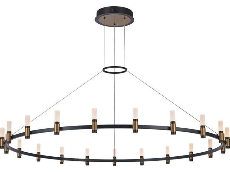 Most Up To Date Brass And Black Led Island Pendant Pertaining To Eurofase Lighting Albany Deep Black / Brass 21 Light  (View 3 of 15)