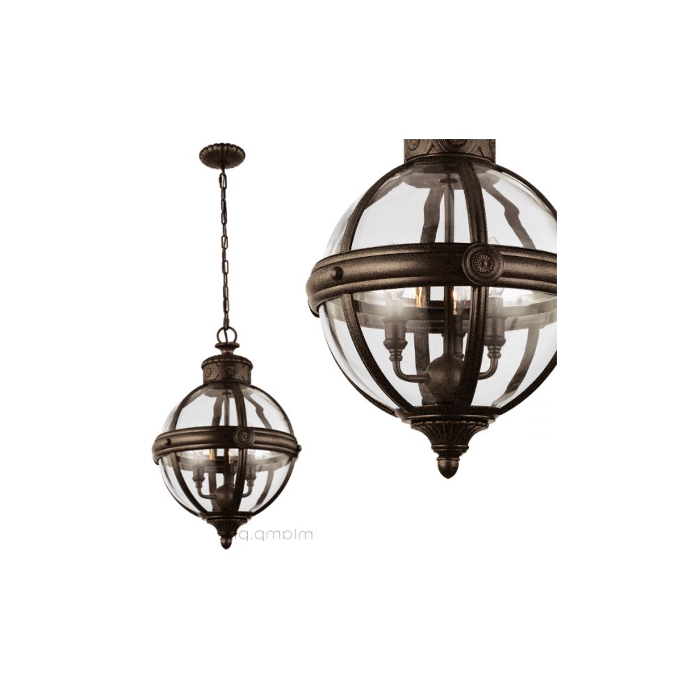 Most Up To Date Bronze With Clear Glass Pendant Lights In Adams Victorian Bronze Pendant Globe Light Chandelier,  (View 14 of 15)
