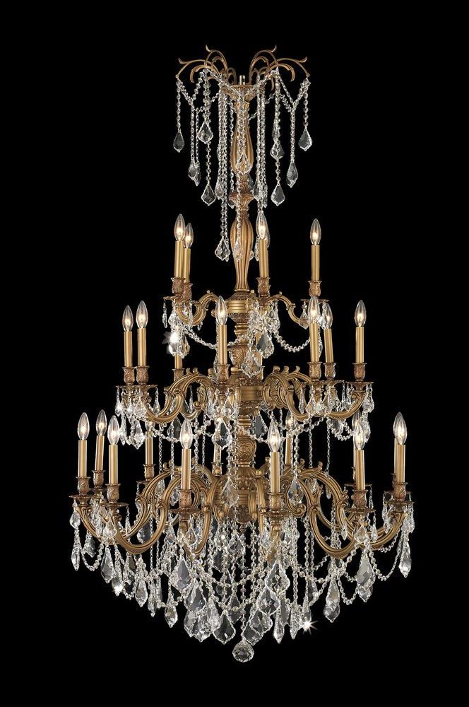 Most Up To Date Champagne Glass Chandeliers With Regard To Windsor 25 Light French Gold Finish 3 Three Tier Champagne (View 5 of 15)