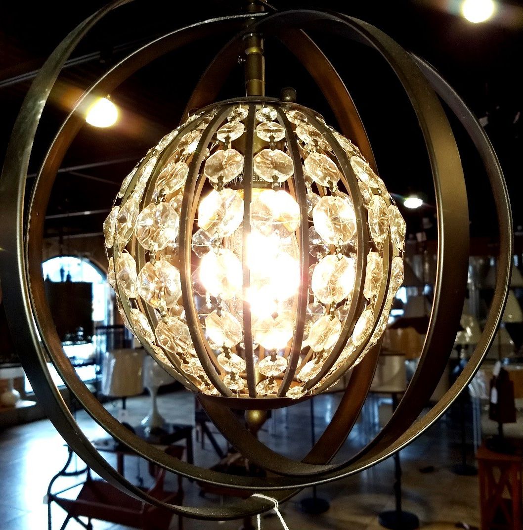 Olivia Oil Rubbed Bronze Crystal Sphere Pendant Light 13 Throughout Well Known Bronze With Clear Glass Pendant Lights (View 7 of 15)