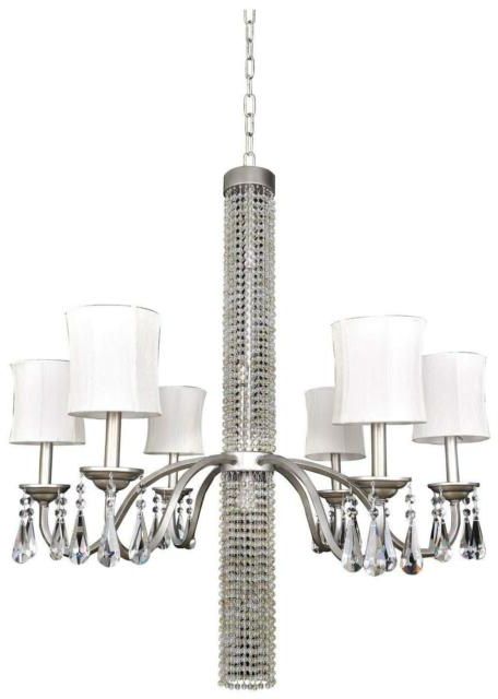 Ornament Aged Silver Chandeliers For Fashionable Albertina 11 Light Aged Silver And Firenze Clear Crystal (View 6 of 15)