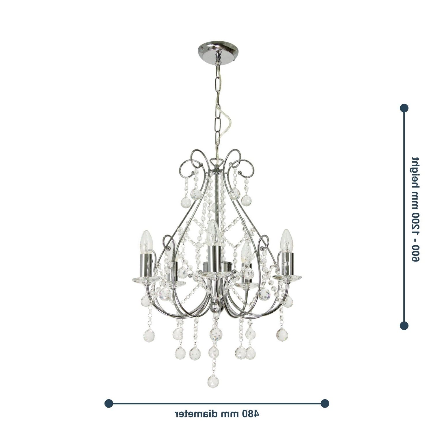Pair Of Crystal Chandeliers In Polished Chrome Within 2019 Chrome And Crystal Led Chandeliers (View 15 of 15)