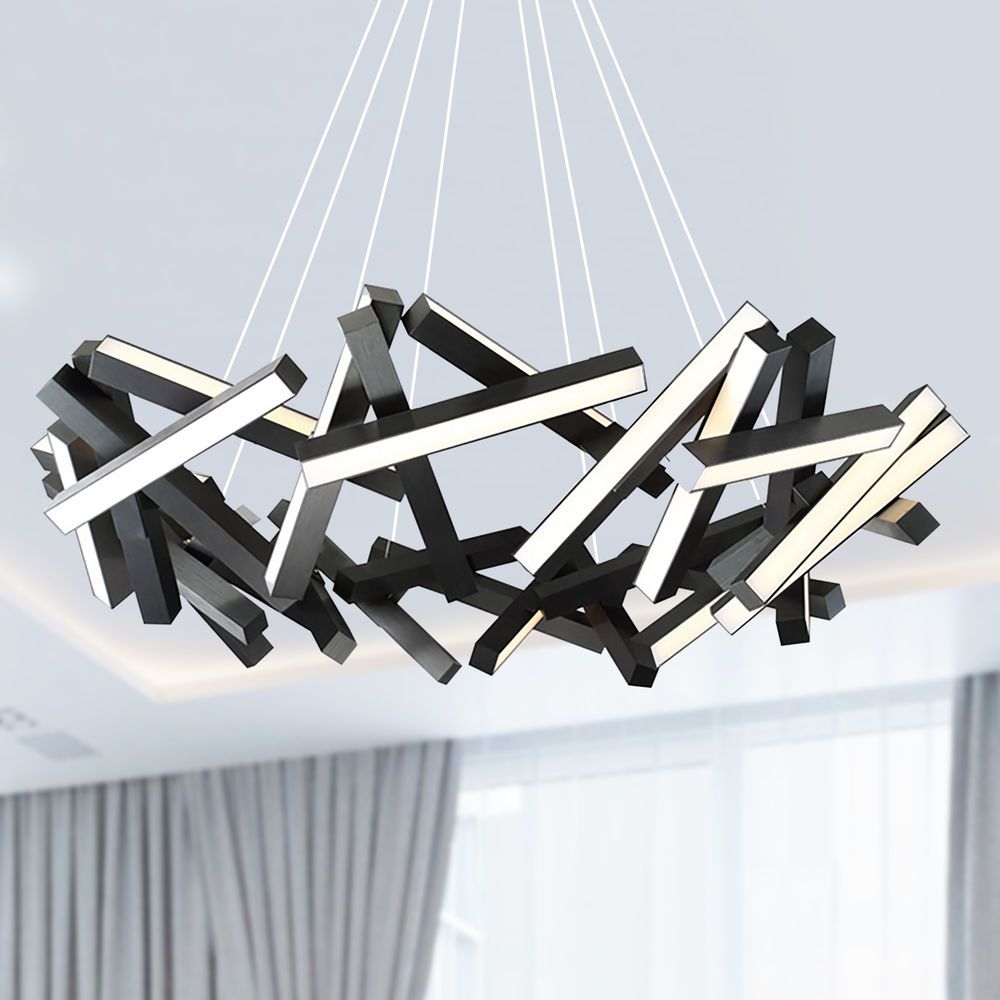 Pd Throughout Black Finish Modern Chandeliers (View 13 of 15)