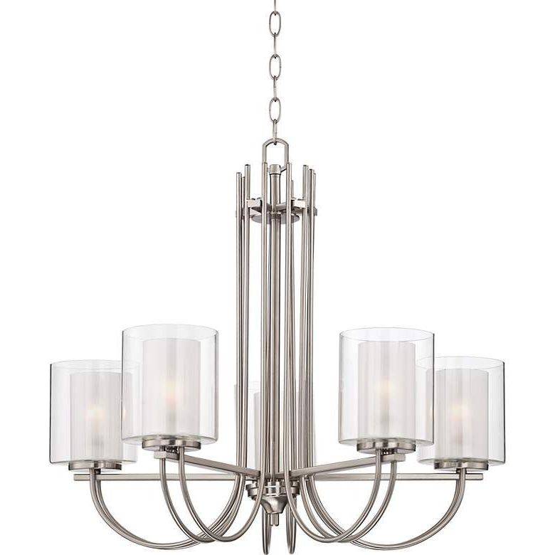 Polished Nickel And Crystal Modern Pendant Lights For Best And Newest Possini Euro Melody 26 3/4" Wide Brushed Nickel Chandelier (View 14 of 15)