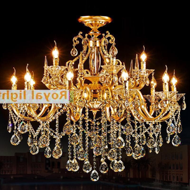 Popular Champagne Glass Chandeliers Regarding Home Led Gold Champagne Crystal Chandelier Lighting For (View 11 of 15)