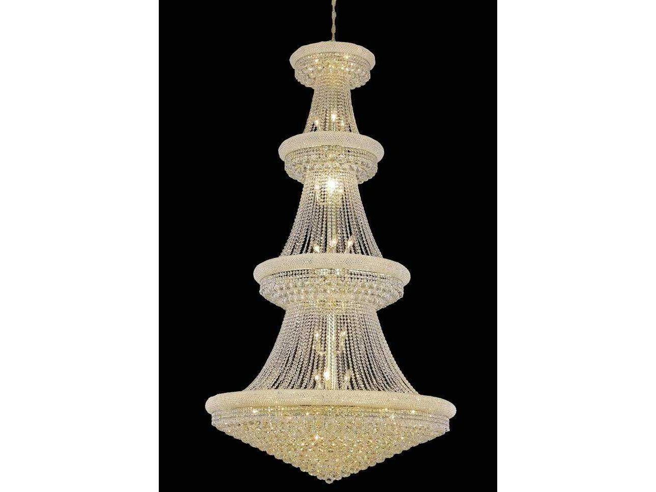 Popular Royal Cut Crystal Chandeliers In Elegant Lighting Primo Royal Cut Gold & Crystal 42 Light (View 14 of 15)