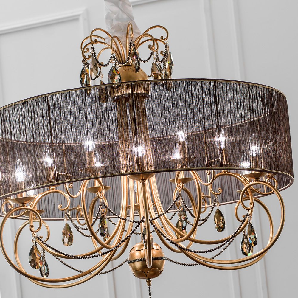 Popular Soft Gold Crystal Chandeliers With Modern Gold Leaf Swarovski Crystal Chandelier (View 3 of 15)