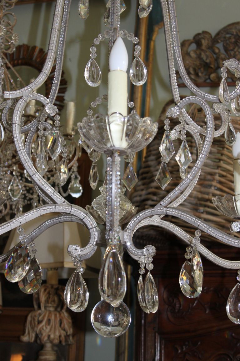 Popular Soft Silver Crystal Chandeliers For Crystal Beaded Silver Leaf Chandelier (View 9 of 15)