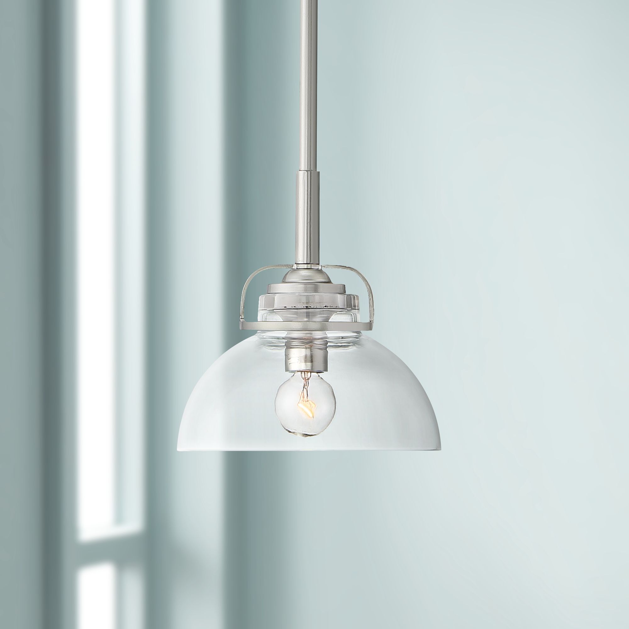 Possini Euro Design Brushed Nickel Mini Pendant Light 6 1 Intended For Best And Newest Gray And Nickel Kitchen Island Light Pendants Lights (View 10 of 15)