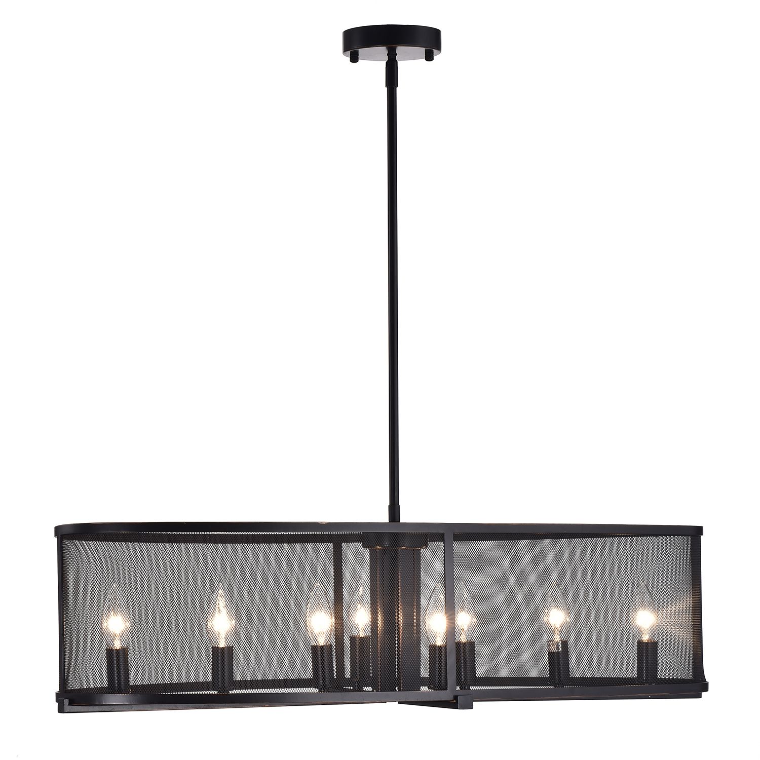 Preferred Aludra 8 Light Oil Rubbed Bronze Oval Metal Mesh Shade In Bronze Oval Chandeliers (View 3 of 15)