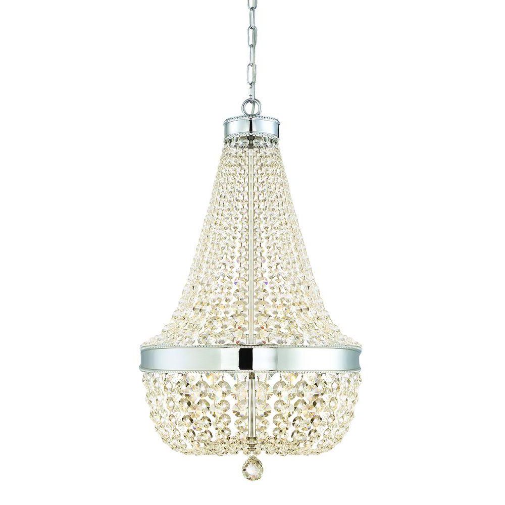 Preferred Home Decorators Collection 6 Light Chrome Crystal Pertaining To Chrome And Crystal Pendant Lights (View 10 of 15)