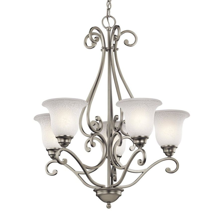 Preferred Shop Kichler Camerena 5 Light Brushed Nickel Transitional With Brushed Nickel Metal And Wood Modern Chandeliers (View 8 of 15)