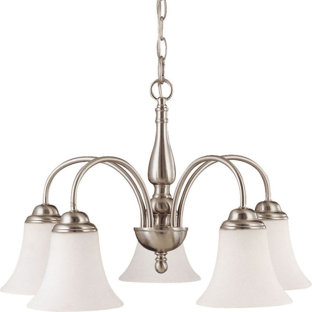 Recent Dupont Brushed Nickel Chandelier Glass Shades 22"Wx16"H Inside Brushed Nickel Modern Chandeliers (View 6 of 15)
