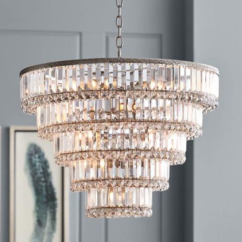 Satin Nickel Crystal Chandeliers For 2020 Magnificence Satin Nickel 24 1/2″ Wide Crystal Chandelier (View 7 of 15)