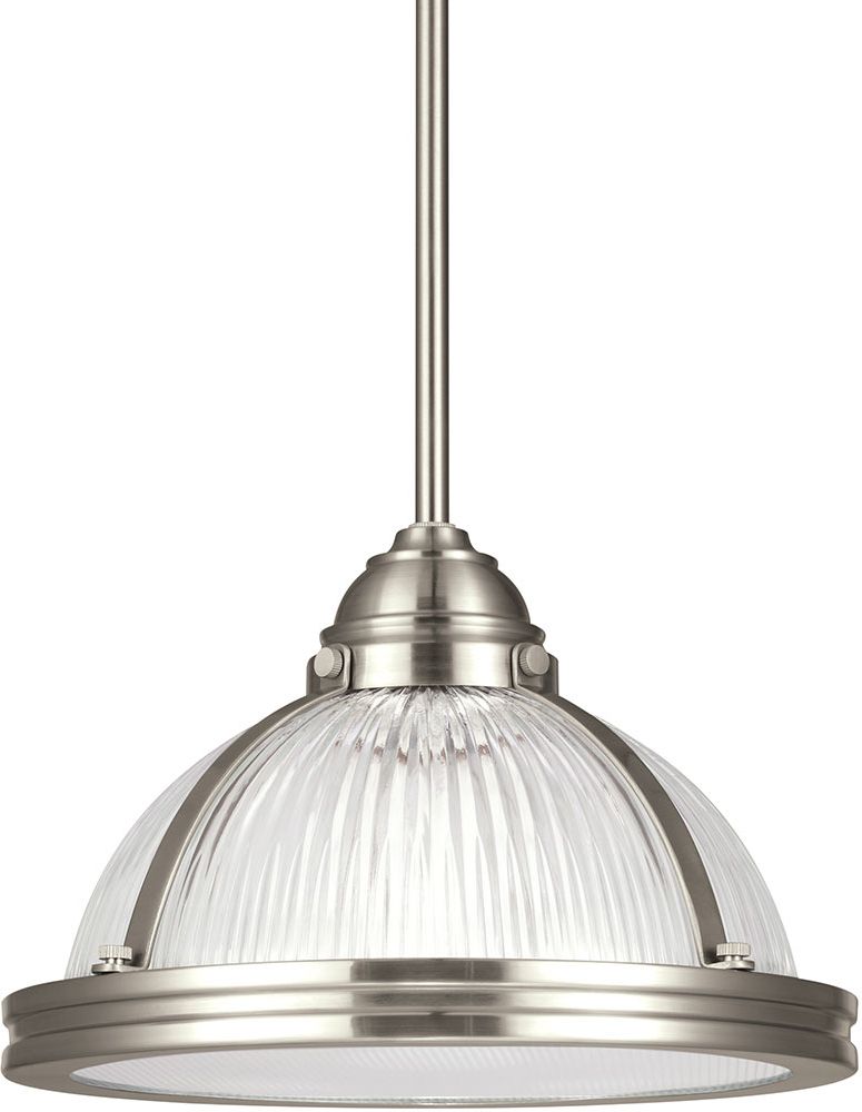 Seagull 65060En 962 Pratt Street Prismatic Modern Brushed Within Best And Newest Nickel Pendant Lights (View 15 of 15)