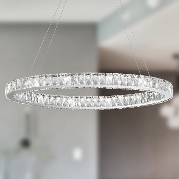 Shop Galaxy 14 Led Light Chrome Finish And Clear Crystal In Newest Chrome And Crystal Led Chandeliers (View 11 of 15)